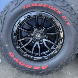 Fuel Rebel Rims 17" And Tires 33X12.50R17 Fuel And Arroyo Tires 17" Tacoma 4Runner Chevy Silverado GMC Sierra Ram1500