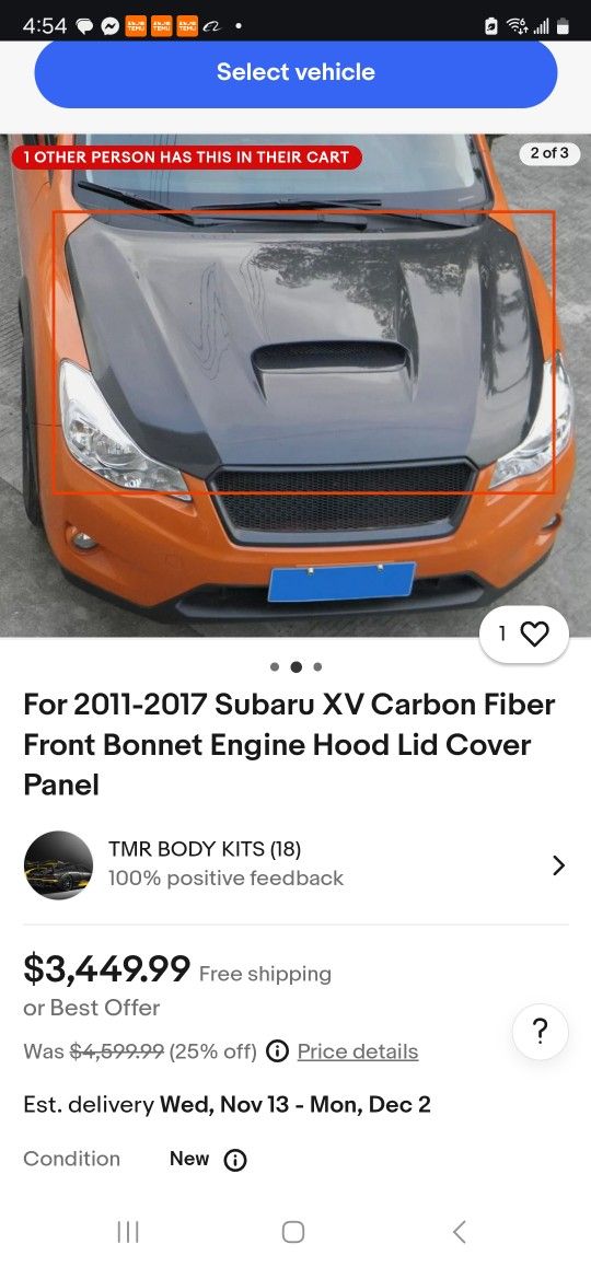 2011-2017 Subaru CF HOOD