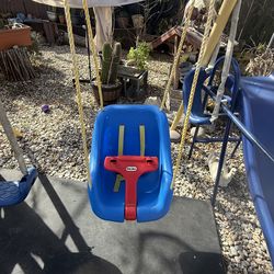 Little Tikes 2-in-1 Snug and Secure Swing, High Back Swing, Blue