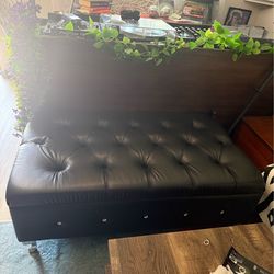 Crystal stud ottoman and mirror set