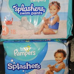 2 New Bags Pampers SWIM PANTS SIZE M