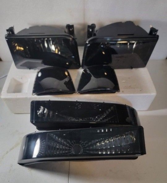 92-96 Ford F150 F250 F350 92-96 Ford Bronco Headlights Luces Micas Calaveras Faros Faroles Focos Headlamps
