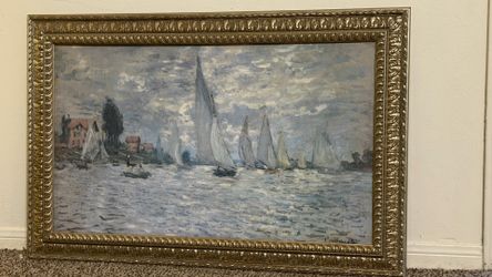 Oil painting with a beautiful wooden frame. Signed but unauthenticated.