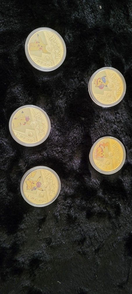 Brand New In Sealed Capsules 24k Gf Pokemon Gold Coins 15.00