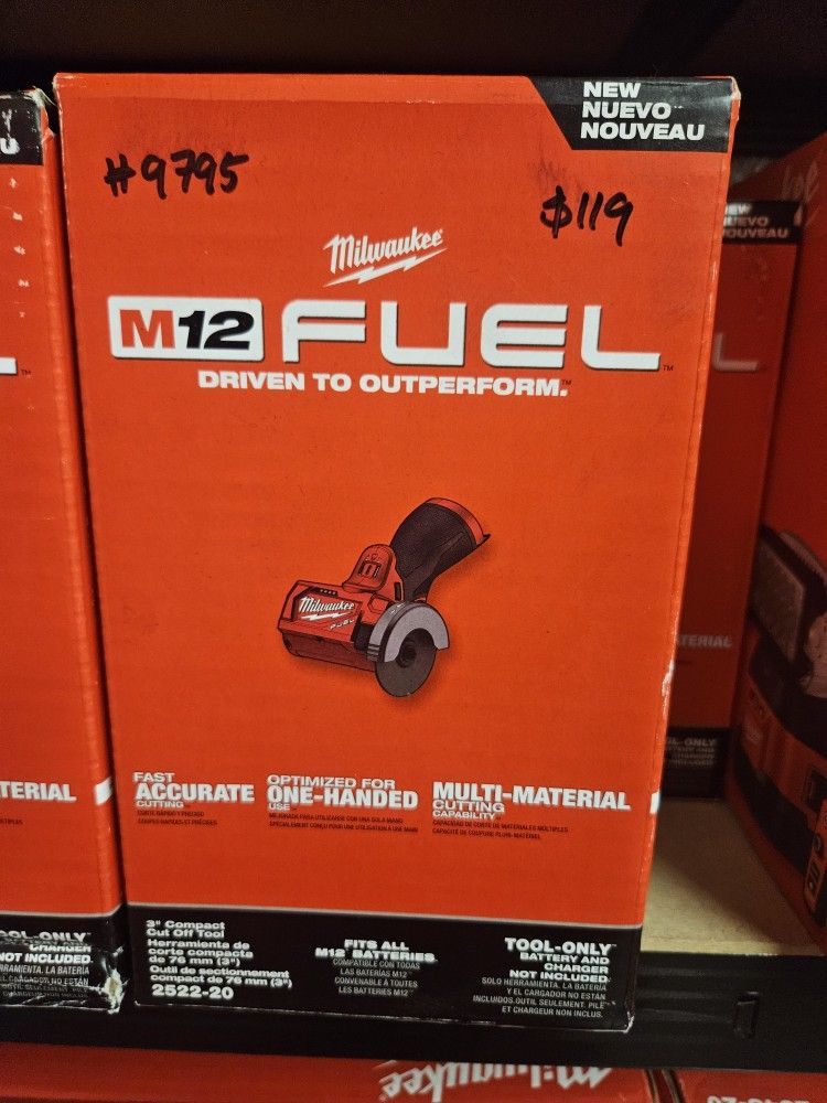 Milwaukee
M12 FUEL 12V Lithium-Ion Brushless Cordless 3 in. Cut Off Saw (Tool-Only)