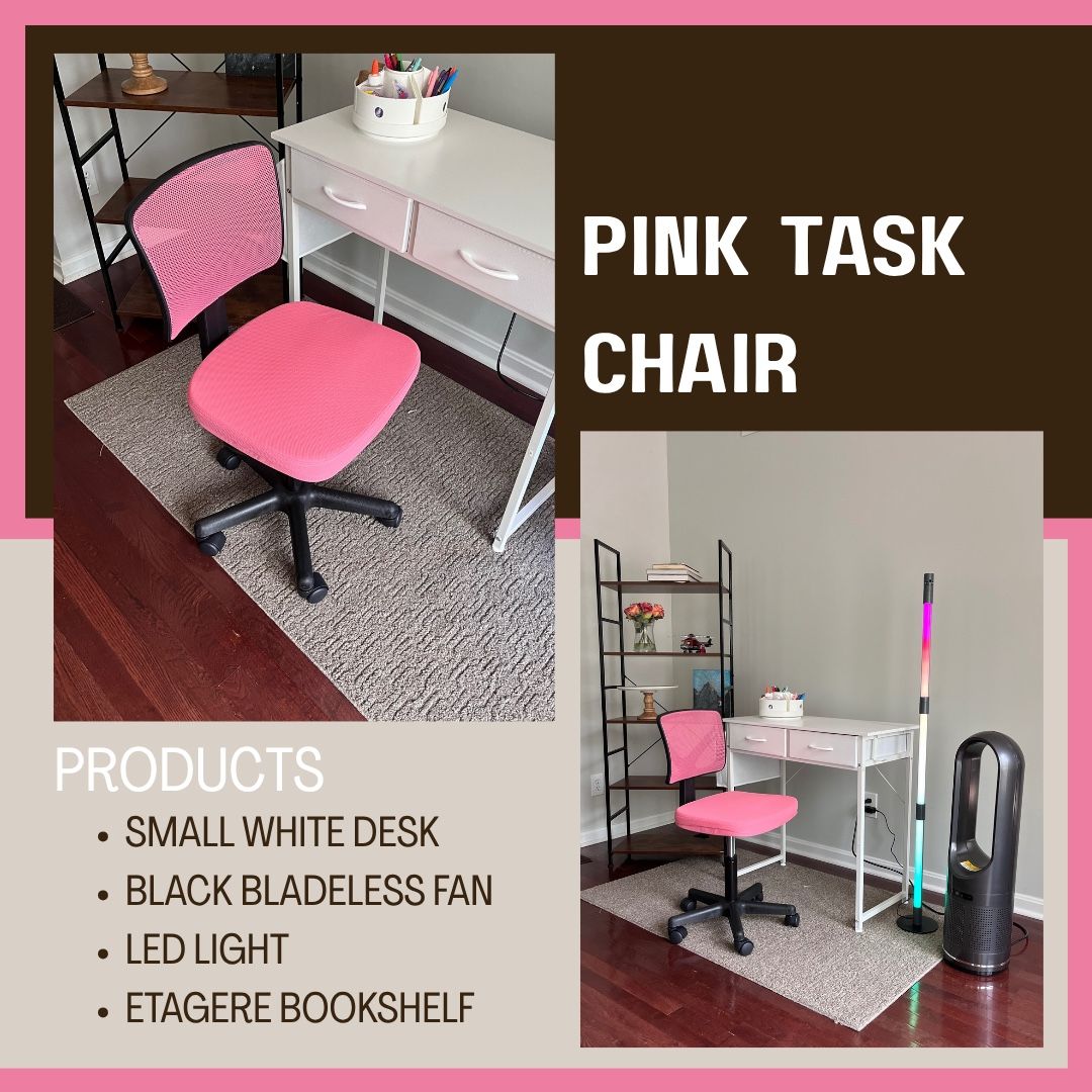 Pink Task Office Desk Chair