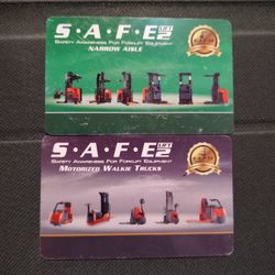 Motorized Walkie &  Narrow Aisle Forklift Certification Cards
