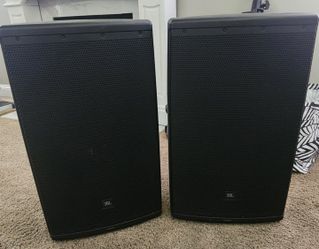 JBL EON 615 SPEAKERS & STANDS With Covers