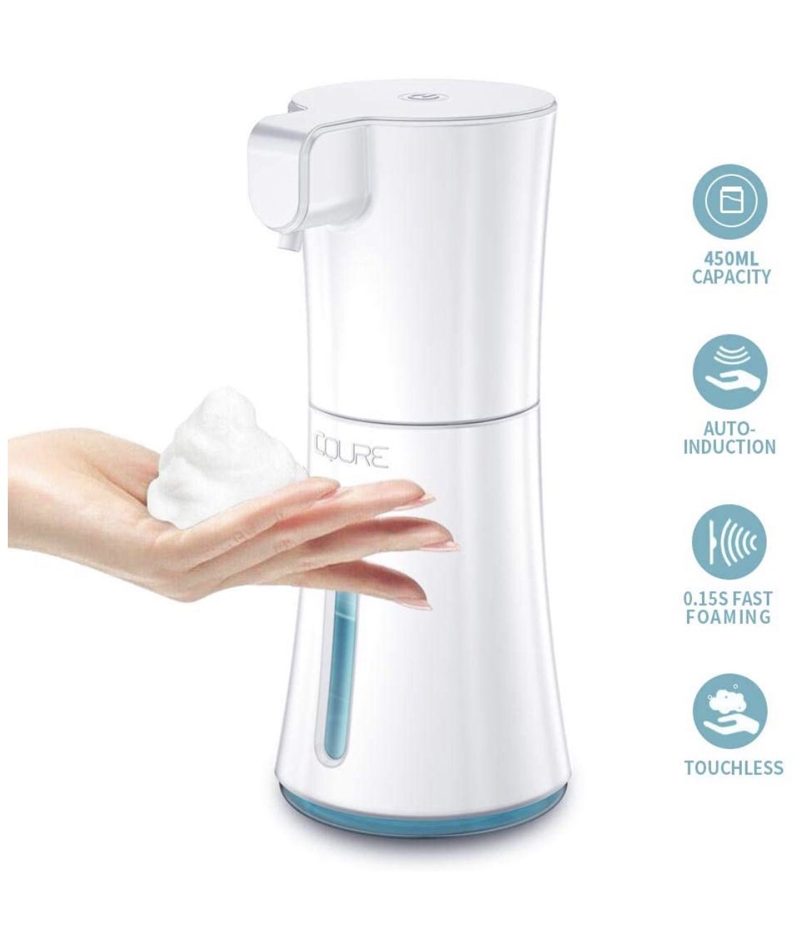 Brand new! 450ml/15.2oz Automatic Soap Dispenser,Automatic Foaming Hand Free Soap Dispenser Touchless, Battery Operated Foam Liquid Soap Dispenser fo