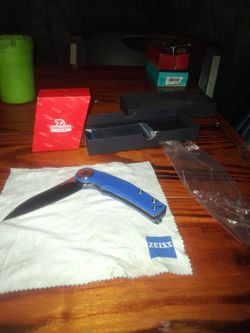 Dream Tech Folding Pocket Knife Blue Handle