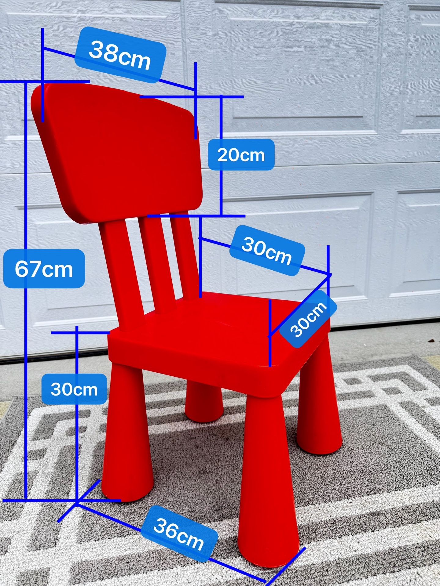 Red plastic children's chair