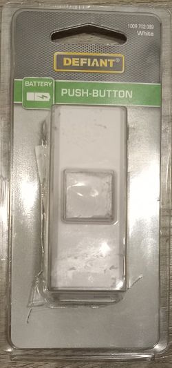 Defiant Wireless Push Button White 1(contact info removed) Open Pack