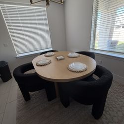 Dining Table & Barrel Chairs 