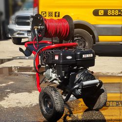 Mini Hydro Jetter – 4400 PSI / 4.0 GPM – 100FT Reel + 100FT Hose