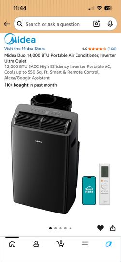 Midea black Portable Air Conditioner and fan