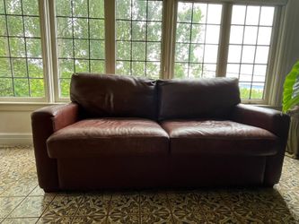Used full pull out bed Leather Couch