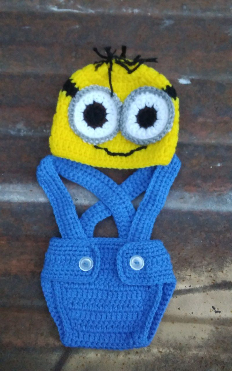 Handmade baby minion outfit.