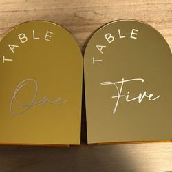 Gold Mirror Tables Numbers 1-30