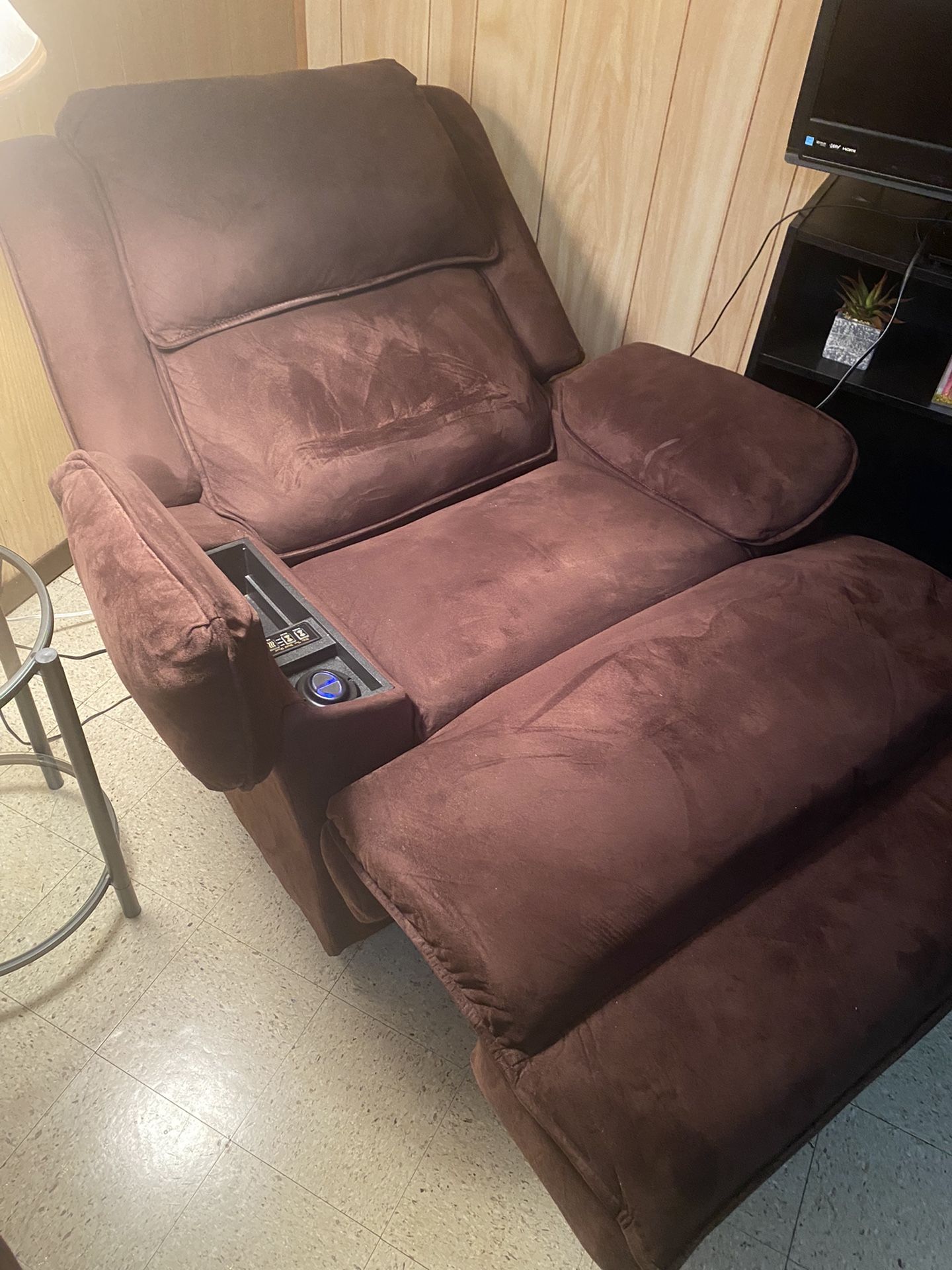 Brown Reclining Heated Massage Chair