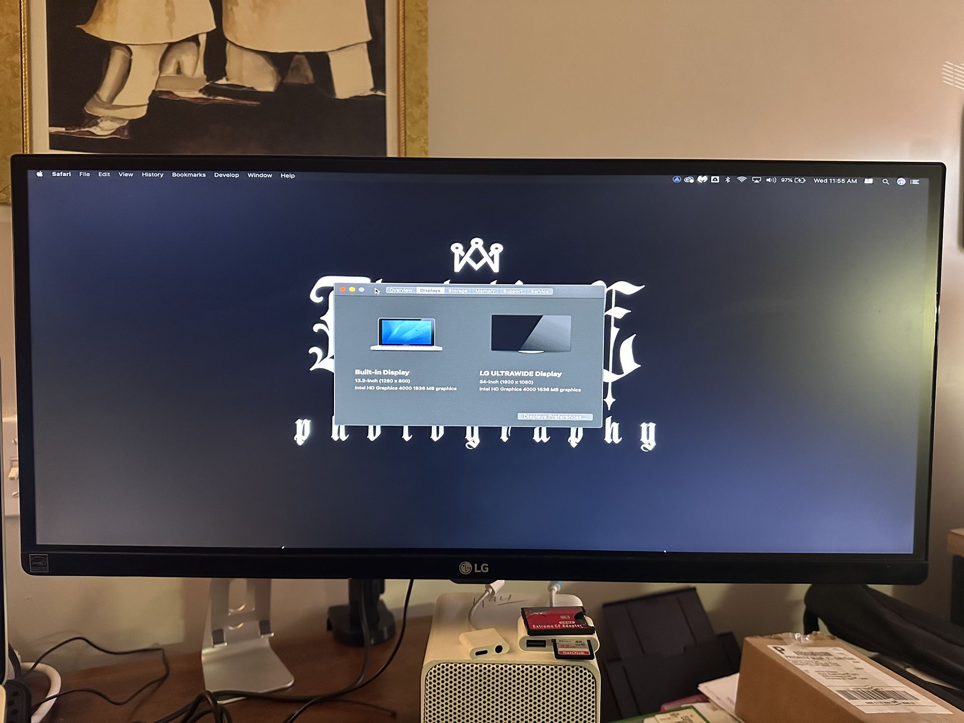 LG Monitor & WaLi Desk Mount 