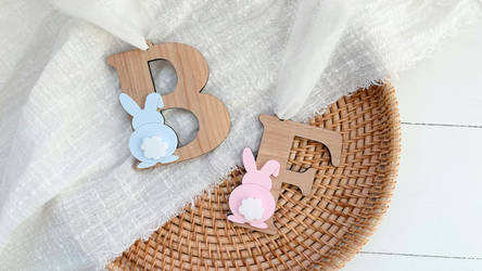Wooden Bunny Letter Decor – Nursery / Baby Name Initial Decorations