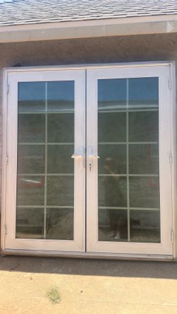 Narrow Glass Door Sidelights with Grid – Pair