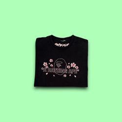 BAPE Sakura A Bathing Ape embroidered t-shirt black men’s large 