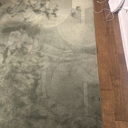 6x9 green modern rug