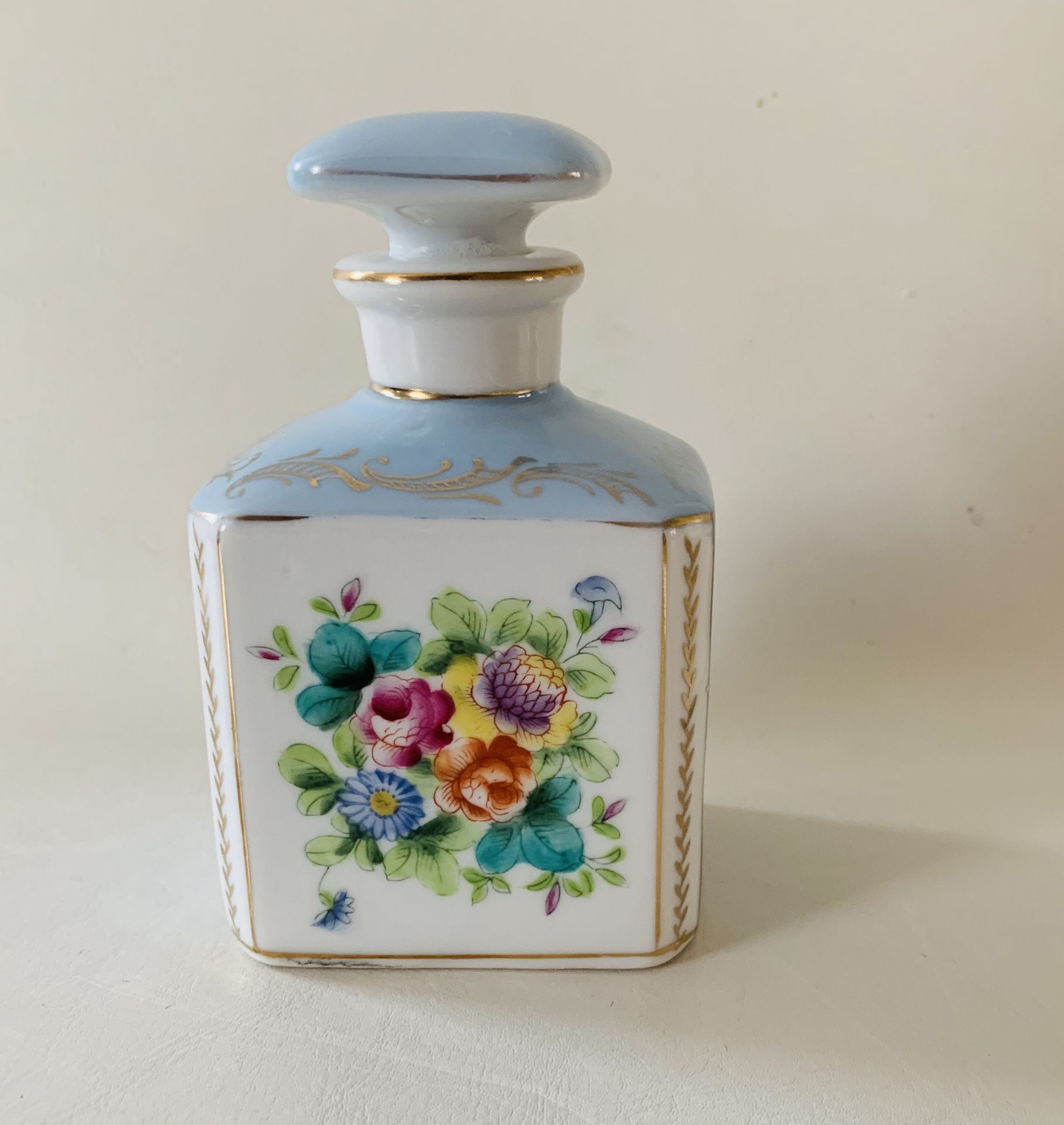 Vintage Floral porcelain perfume bottle