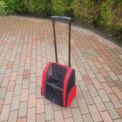 Cat Or Small Dog Rolling Suitcase Bag No Issues