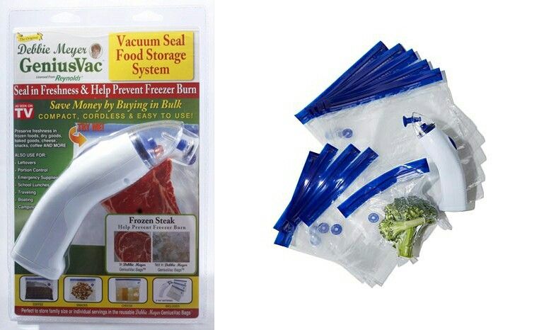 New Debbie Meyer GeniusVac Vacuum Sealer with 10 Bags