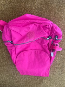Kipling Hot Pink Nylon Backpack