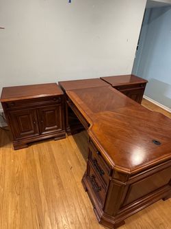 Solid wood office desk set