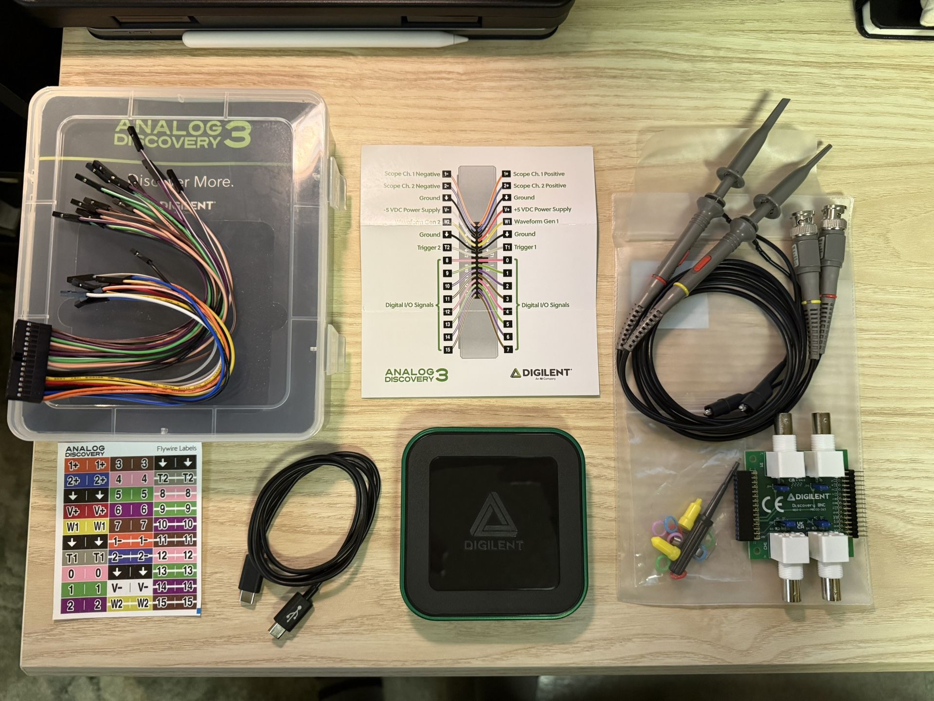 Digilent Analog Discovery 3 w/ BNC Adapter and Oscilloscope Probes