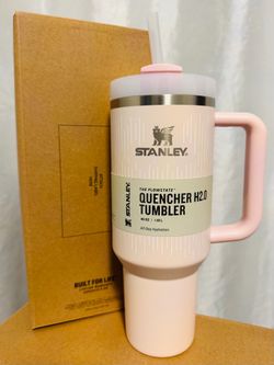 NEW - Stanley 40 Oz - Soft Rain Bloom(Light Pink with White Line Designs)