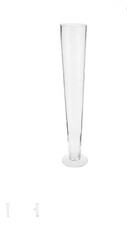 Tall Clear Glass Trumpet Vase