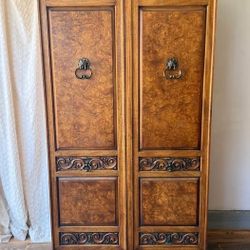 Vintage Solid Wood Italian Neoclassical Armoire Wardrobe