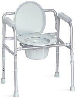 New HOMLAND 3-in-1 Bedside Commode Chair with Sturdy Dual-Crossbar Retail 53.99
