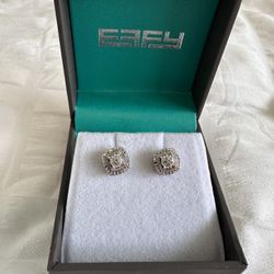 Effy Sterling Silver Diamond Stud Earrings 