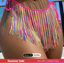 Pink/colorful Bottom Bikini 