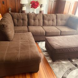 Modular Sectional Sofa – Brown – Detachable Sections