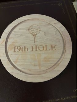 Wooden 19th Hole cutting board, serving, or lazy Susan