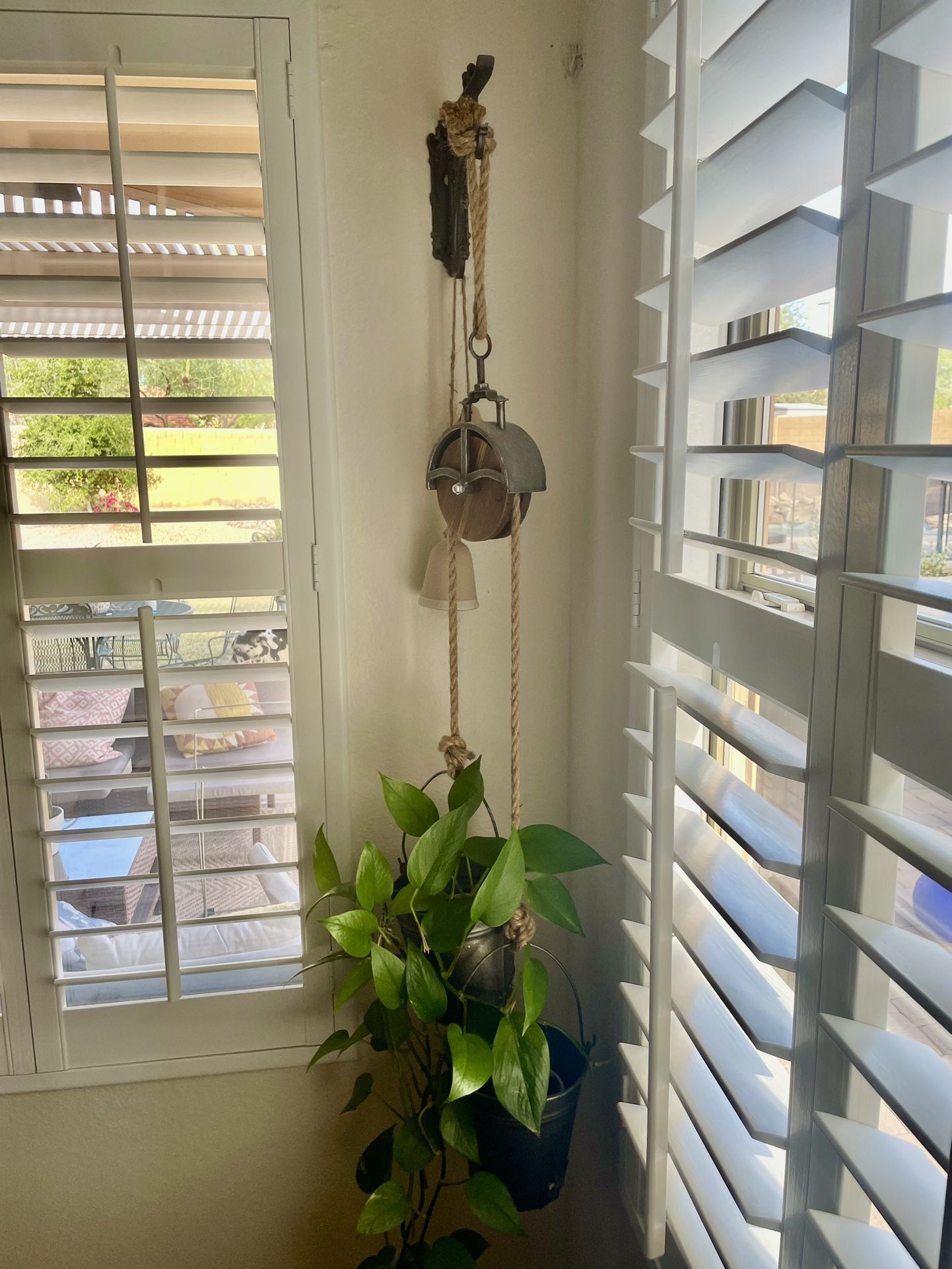 Vintage Pulley Plant Hanger