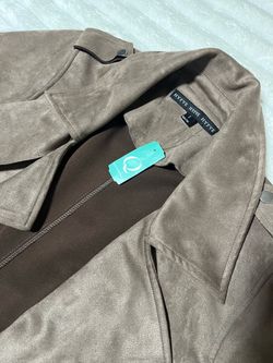 HYFVE Brown Faux Suede Long Jacket Coat Size Small