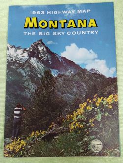 Vintage 1963 Montana state highway color map, The Big Sky Country 
