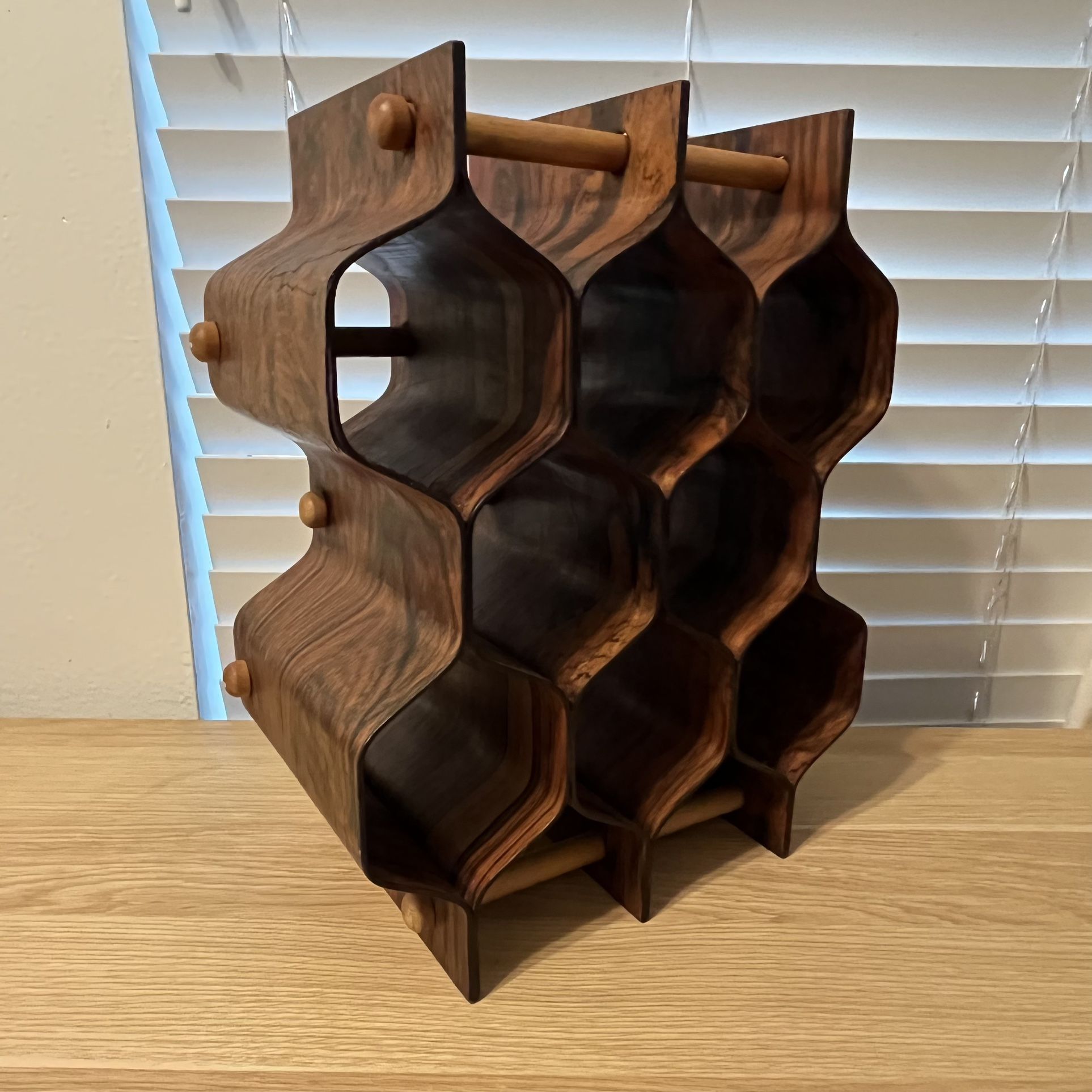 Mid Century Modern Wine Rack - Rosewood by Torsten Johansson MCM Winerack Bottle Holder Organizer