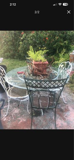 Outside glass table