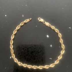 14k Gold Rope Bracelet 