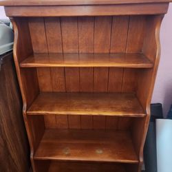 vintage Cushman Colonial Creations maple bookcase with four open shelves