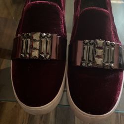 Michael Kors Women Size 8 Burgundy Velvet Loafers 